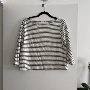 Reformation Striped 3/4 Sleeve Top